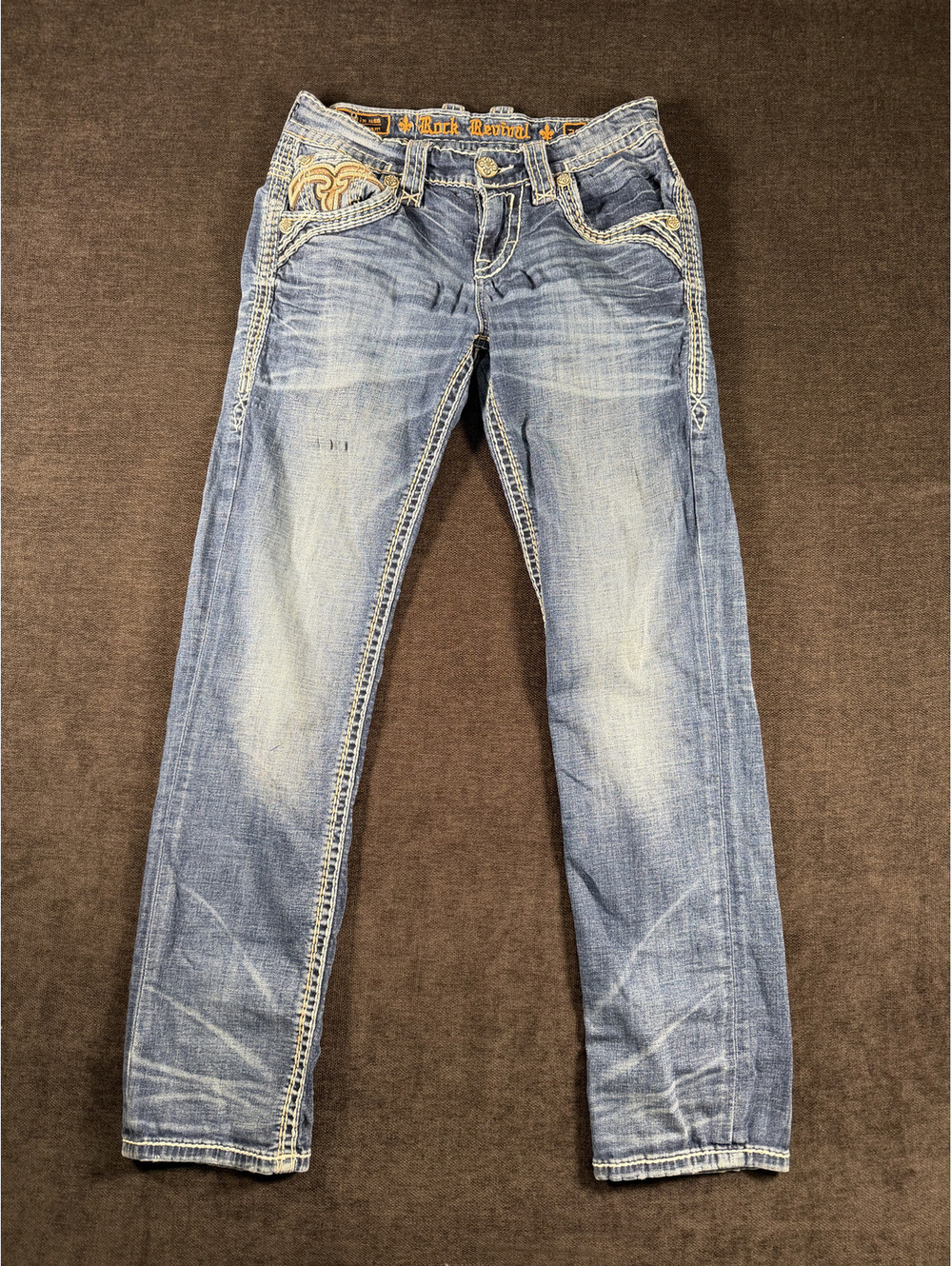 Rock Revival Women's Light Blue Distressed Skinny Jeans Size 27